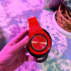 Red and Black Over-Ear Wireless Headphones
